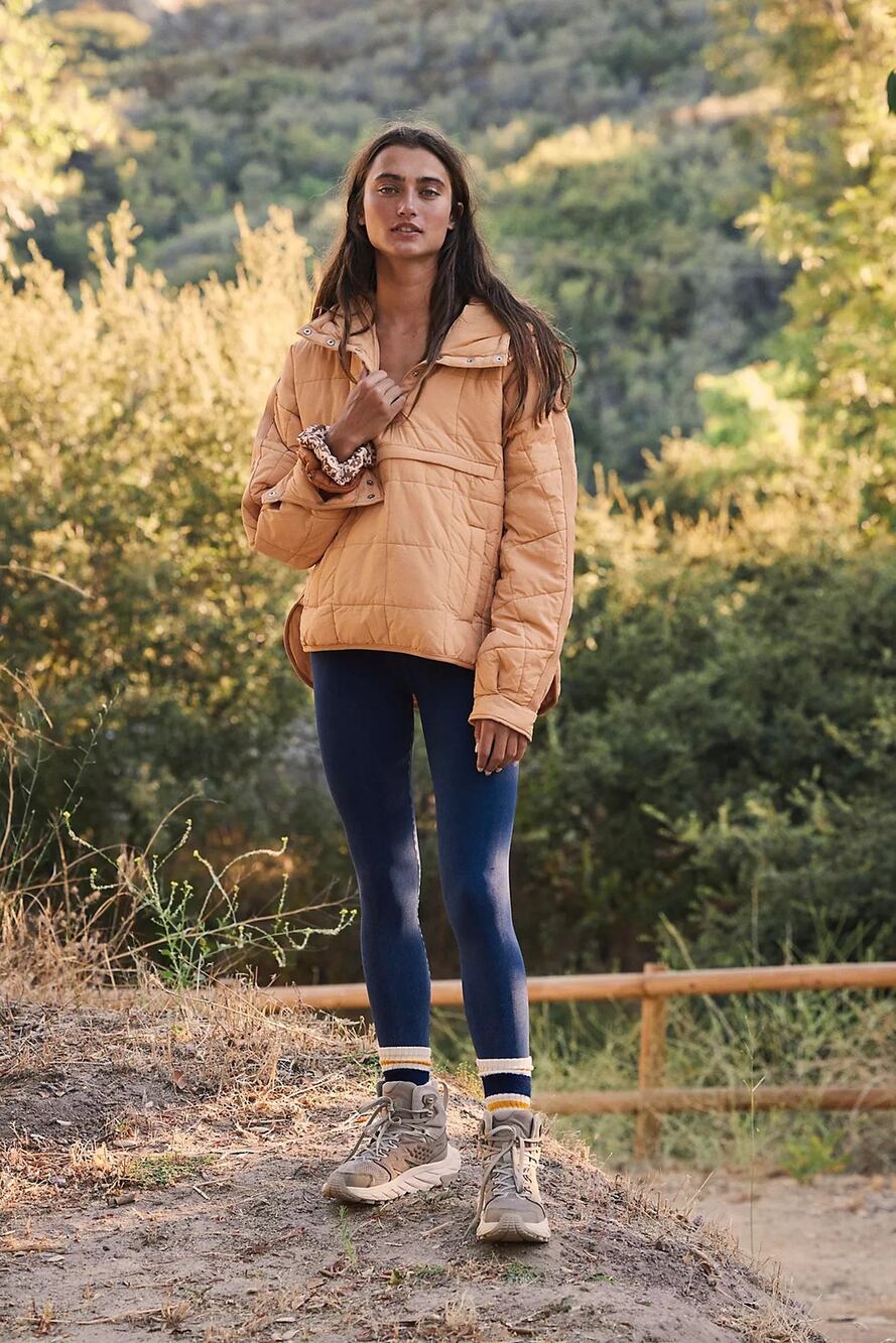 Free People Movement Pippa Packable Puffer Pullover Camel XS Oversized Gorpcore